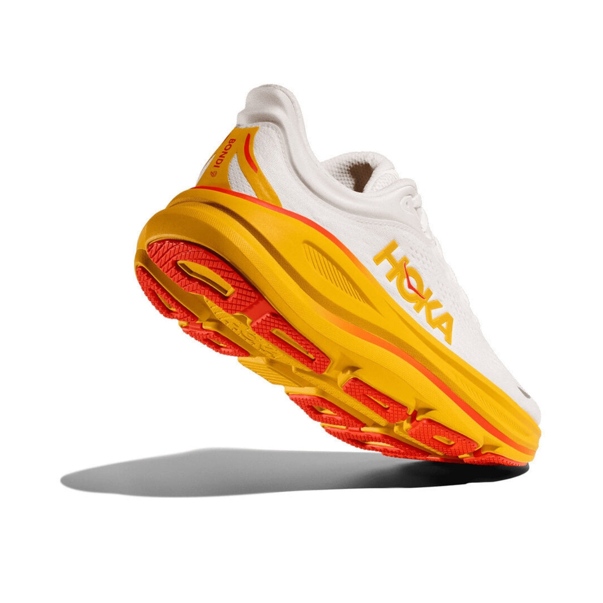 HOKA BONDI 9 - WHITE/ORANGE