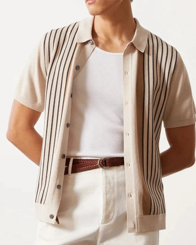 Herren Vintage-Strickhemd – Stilvoll & Elegant